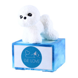 Statuina Bichon su piedistallo Be Love