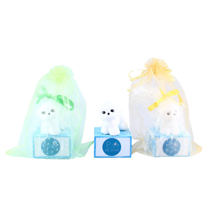 "Be Love" Bichon figurine with pedestal